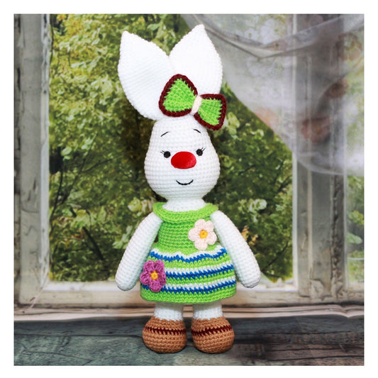 Easter Bunny Crochet Decor - Customizable Easter Decoration with Authentication Card