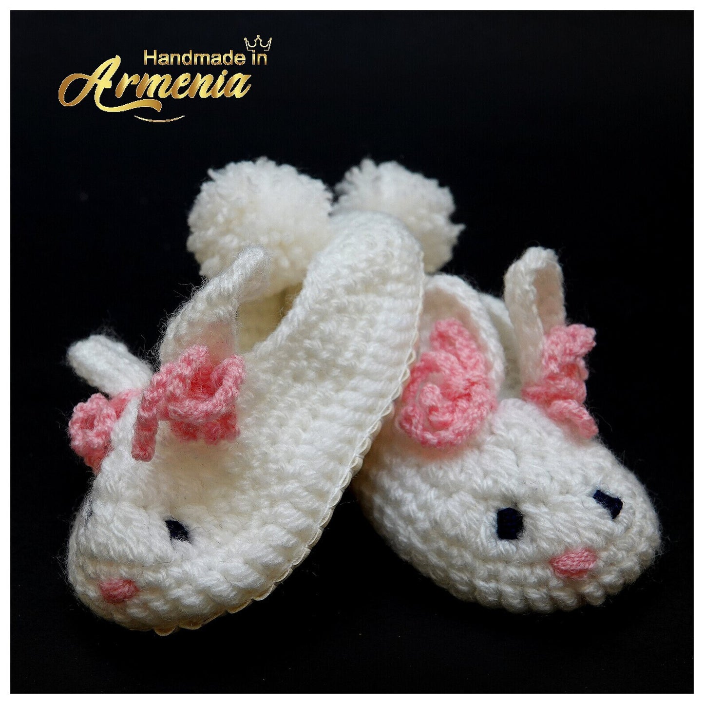 Easter Bunny Soft Crib Shoes for Newborns and Infants - Adorable and Comfy -  - Perfect for Photos - 0-12 Months