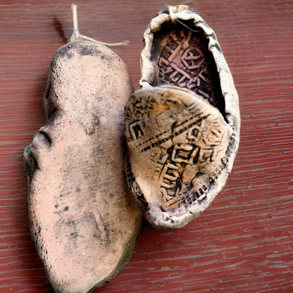 Custome Order For Arpy -TWO Organic Clay and Earthen Minerals Good Luck Amulet Armenian Shoes