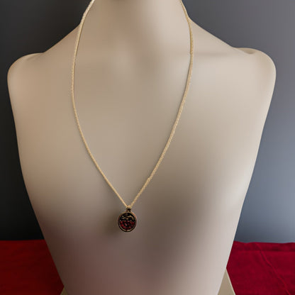 Sterling Silver Red Garnet Necklace with Armenian Church & Monastery Motifs, Inspired by Majestic Mount Ararat - Unique Jewelry Gift
