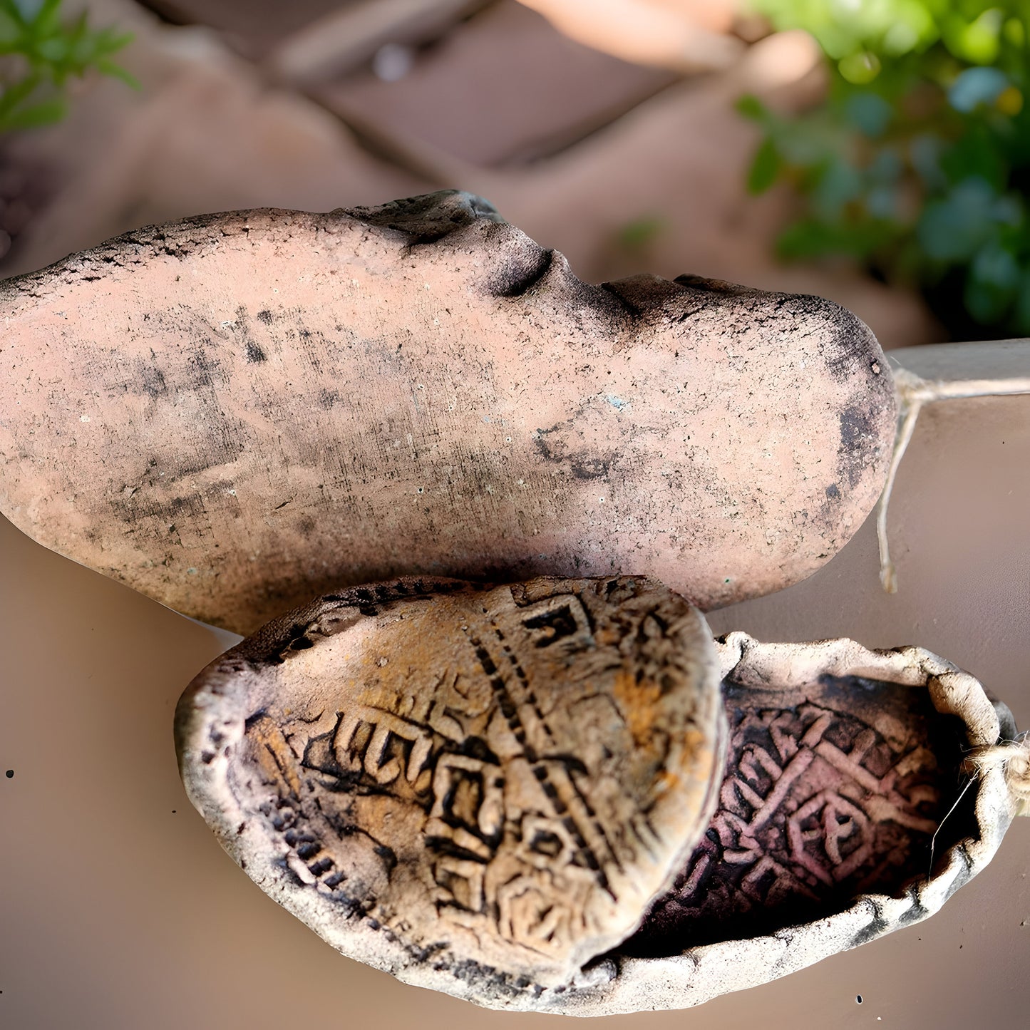 Custome Order For Arpy -TWO Organic Clay and Earthen Minerals Good Luck Amulet Armenian Shoes