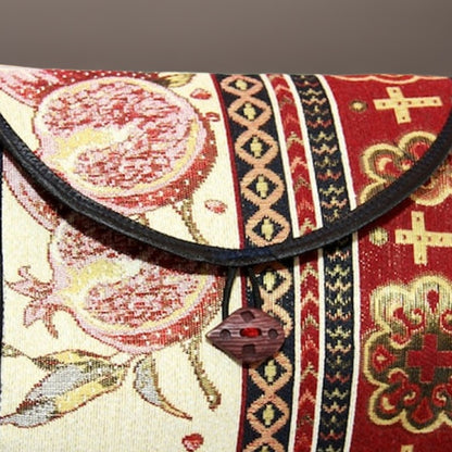 Armenian Carpet Bohemian Handbag | Ethnic Rug Tribal Purse | Carpet Bag with Armenian Motif | Unique Armenian Gift | Pomegranate Design