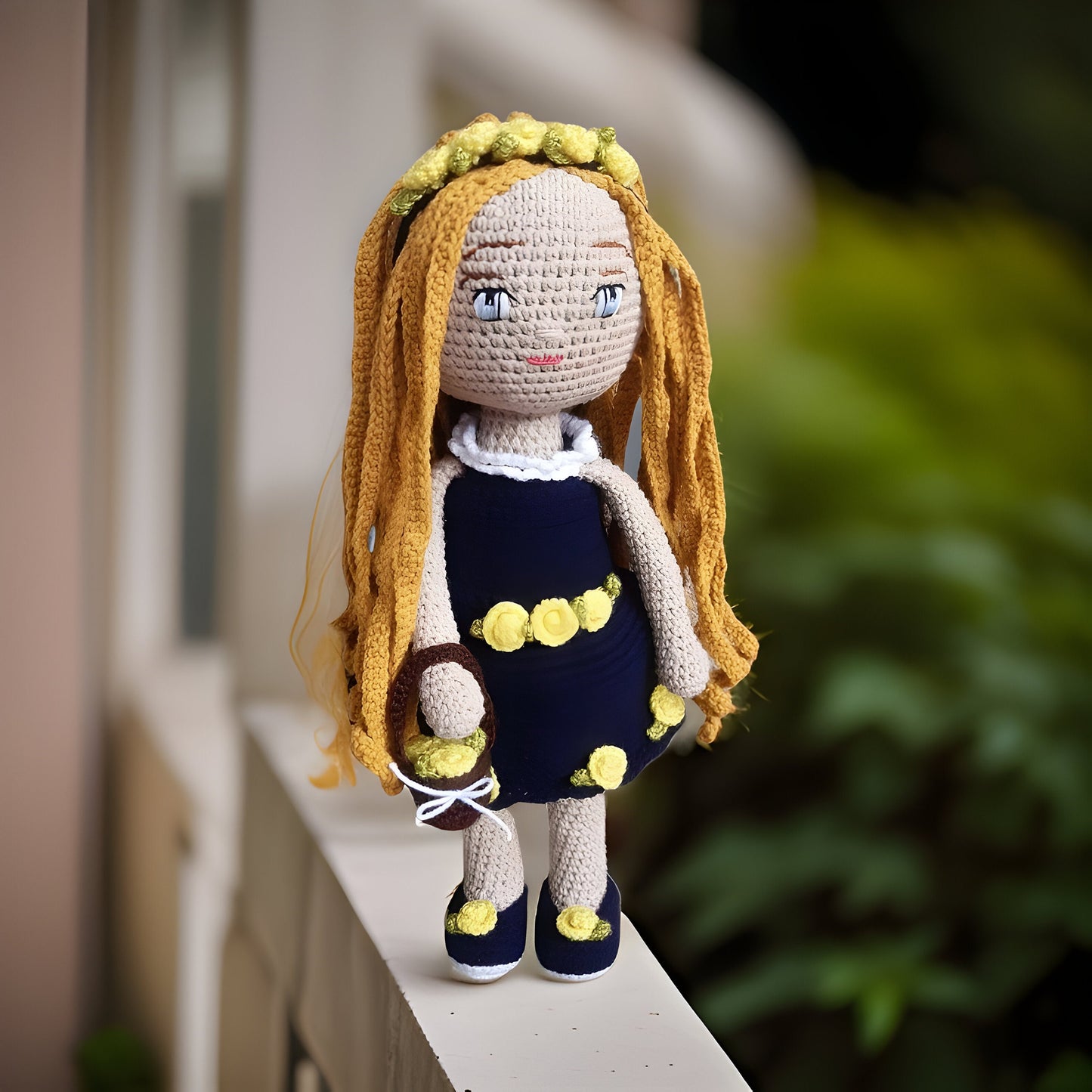 Customizable Features - Crochet Play Doll Removable Dress & Shoes - Perfect Playtime Companion - Durable- Ideal Gift for Girls' Birthdays