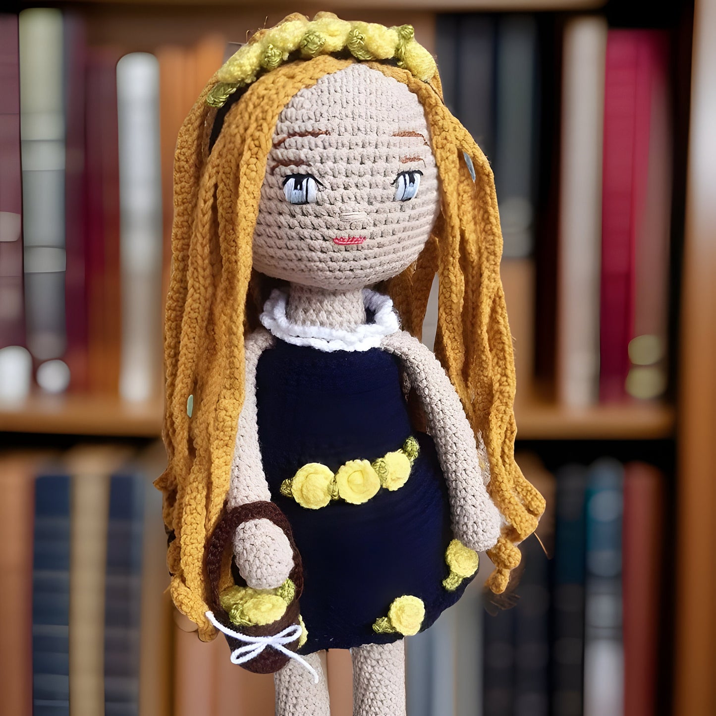 Customizable Features - Crochet Play Doll Removable Dress & Shoes - Perfect Playtime Companion - Durable- Ideal Gift for Girls' Birthdays