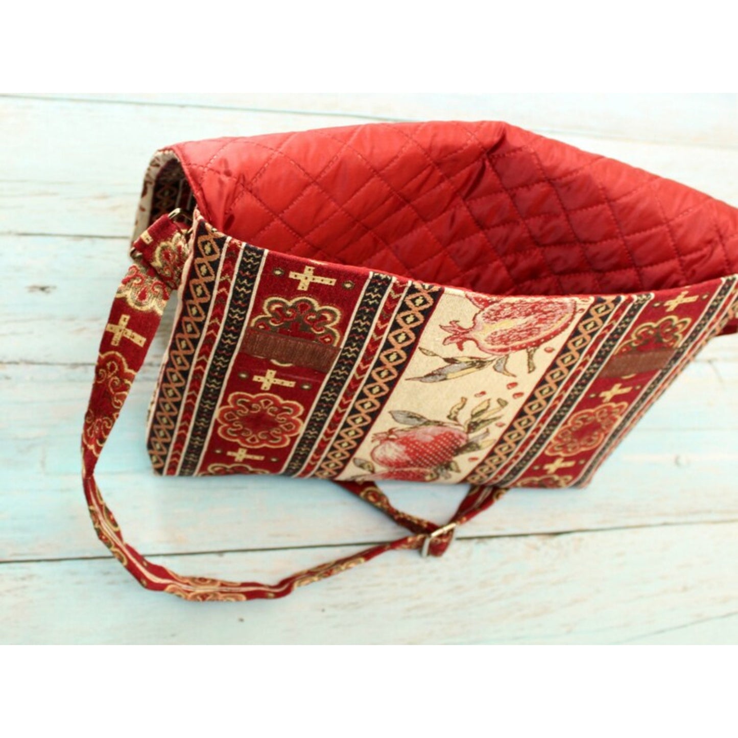 Armenian Carpet Fabric Laptop  Padded Interior Bag - Customizable Size - Ideal for Graduation, New Job, Student, and Career Women