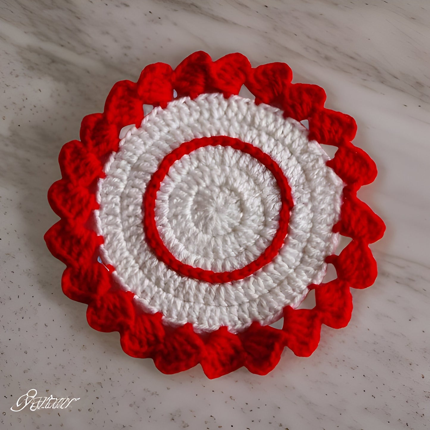 Set of 6 Crochet Coasters & Doilies - Sunflower, Pearl Flower, Spiral Flower, Elegant Flower -  Home Decor and Candle Accessories