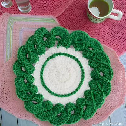 Set of 6 Crochet Coasters & Doilies - Sunflower, Pearl Flower, Spiral Flower, Elegant Flower -  Home Decor and Candle Accessories