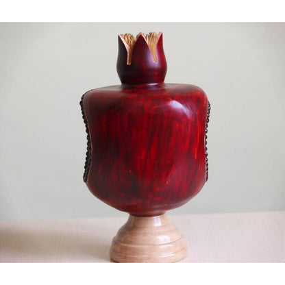 Armenian Pomegranate Wooden Wine Holder - Armenian Art - Wine Stand - Armenian Grapes - Armenia Symbol Gifts - Man Cave Gift - Home Decor