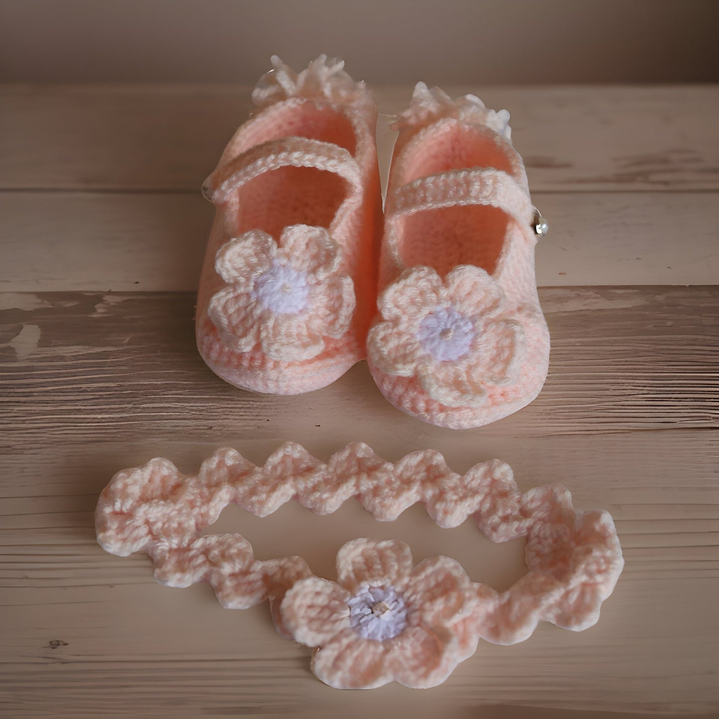 Floral Baby Jacket Set with Crib Shoes Hair Bend - Perfect for Baby Shower Birthday or Photoshoot - Customizable in Any Color