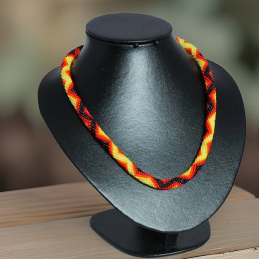 Geometric Rope Knot Necklace - Elegant Prom Jewelry for a Fiery Look - Luxurious and Stylish