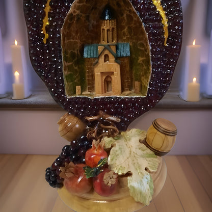 Armenian Church Pomegranate Centerpiece - Home Shelf Office Decor - One of a Kind