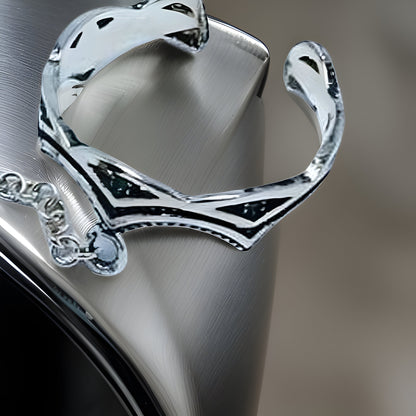 Adjustable Viking Double Sterling Silver Full Finger Ring - Games of Thrones Inspired Armenian Silver Design