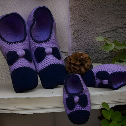 Mommy and Me Crochet Slippers - Matching Set