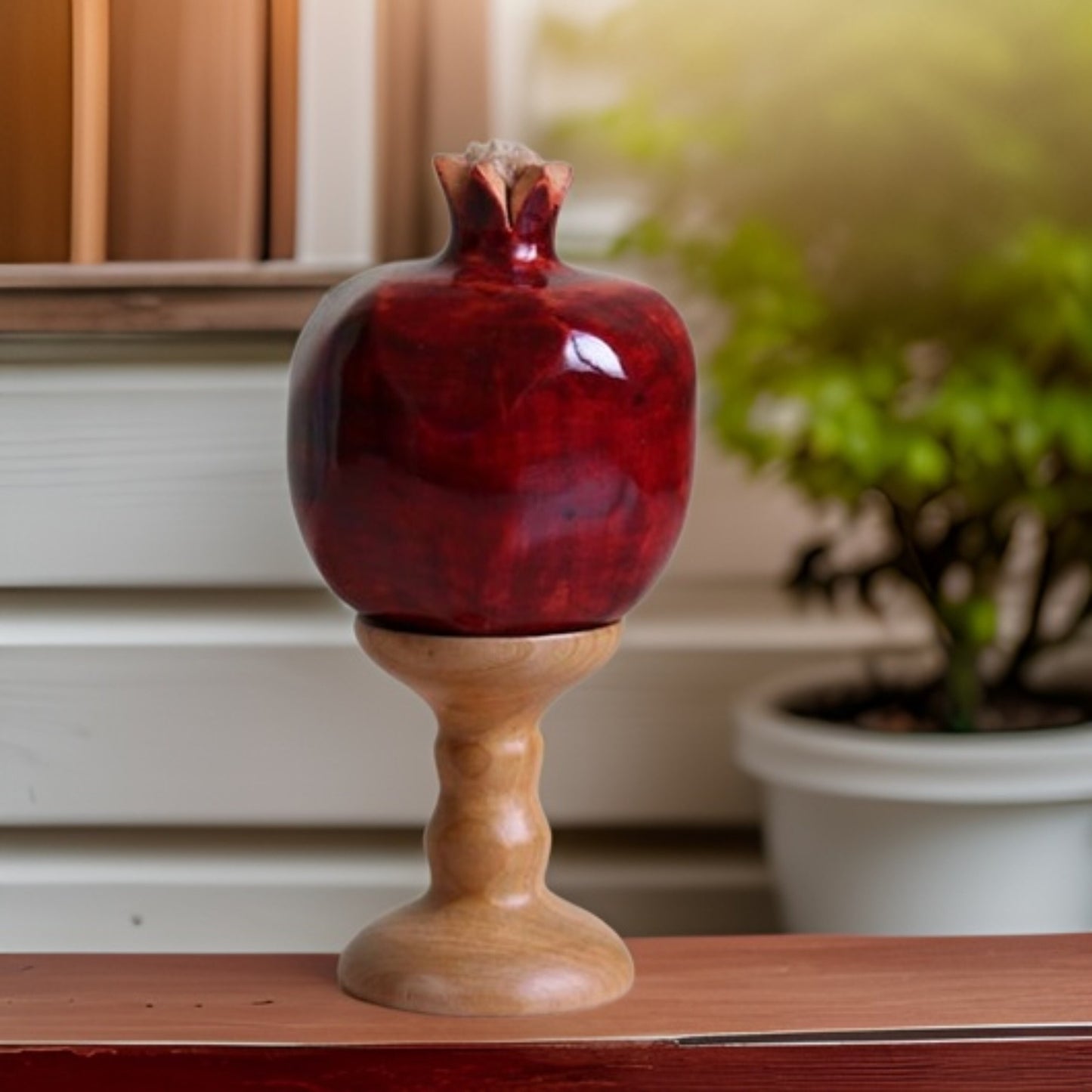 Pomegranate Wooden Fruit Decor for Home Office Kitchen Farmhouse Photoshoot and Boudoir Photography