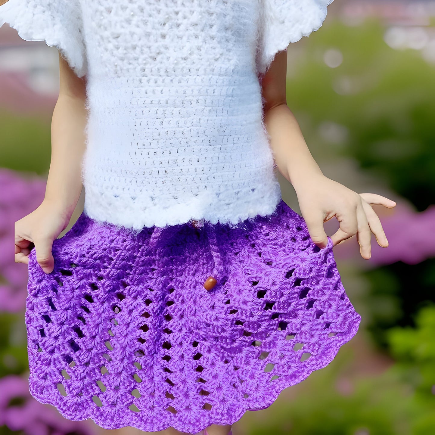 Customizable Crochet Girls Outfit - Top Skirt and Beret Hat - Choose Your Own Colors - Available for Purchase Separately