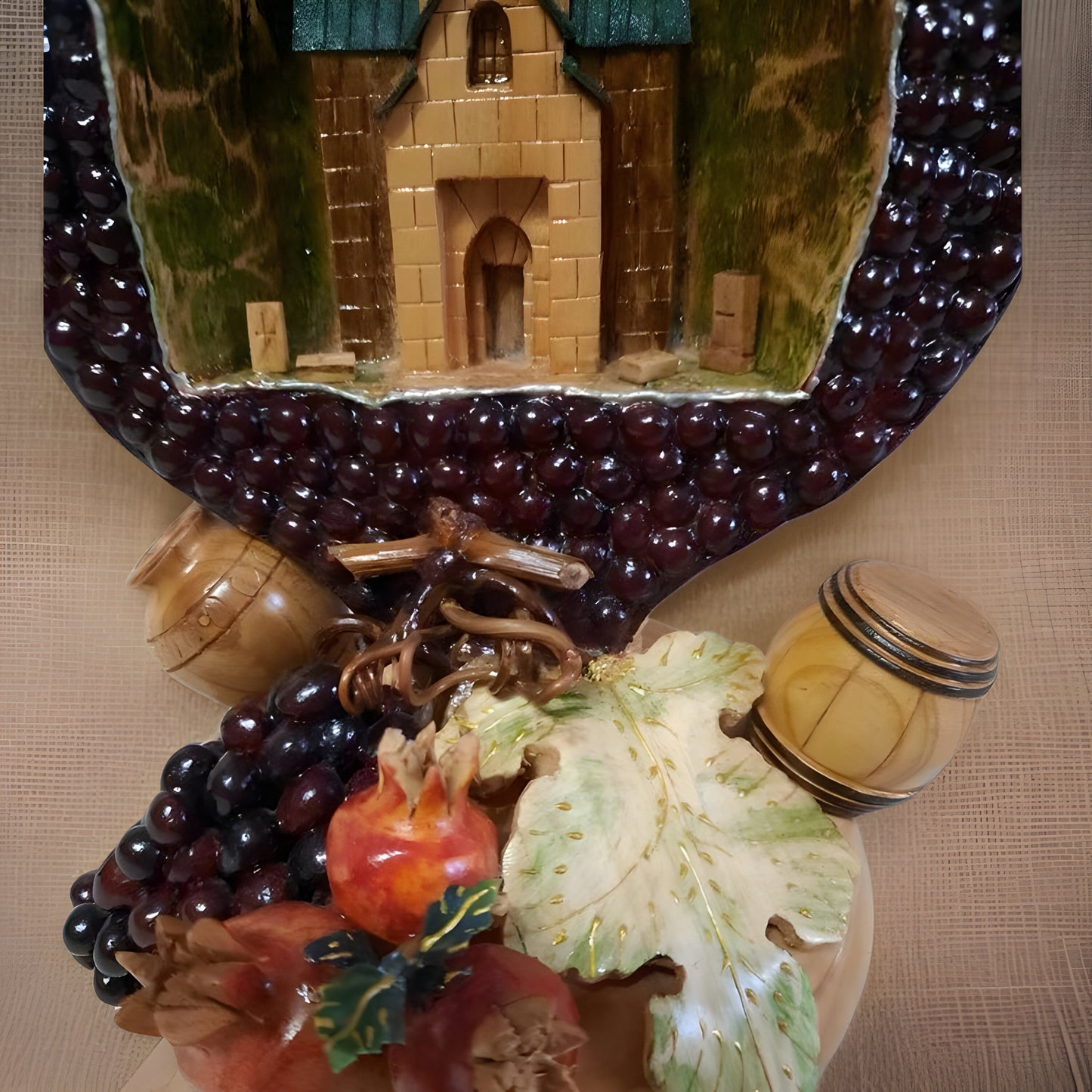 Armenian Church Pomegranate Centerpiece - Home Shelf Office Decor - One of a Kind