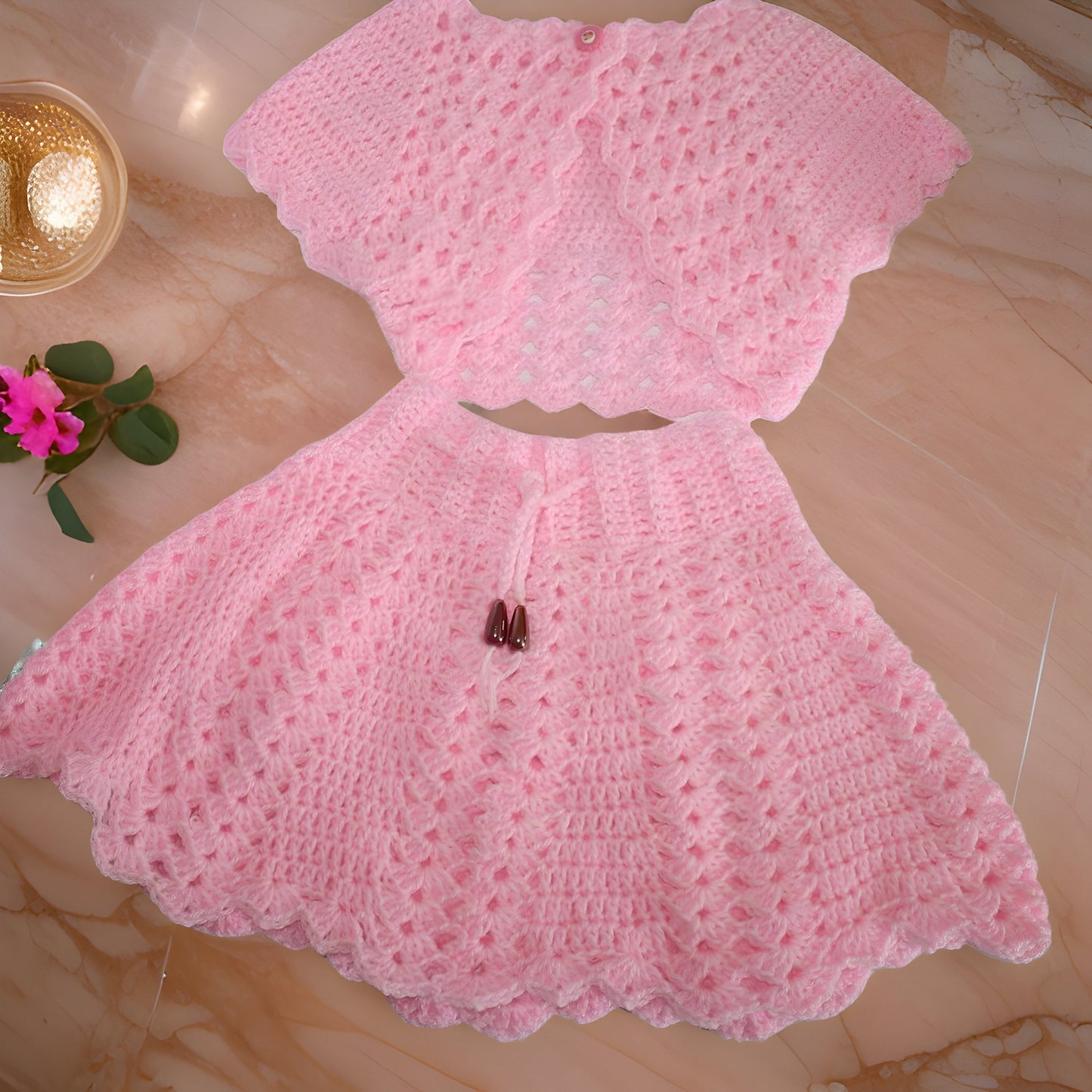 Customizable Crocheted Baby Skirt Set - Perfect for Photos - 0-12 Months