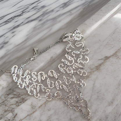 Armenian Alphabet, Armenian Letter, Sacred Letter Sterling Silver Artisan-Crafted Traditional Pomegranate Statement Necklace Queenly Jewelry