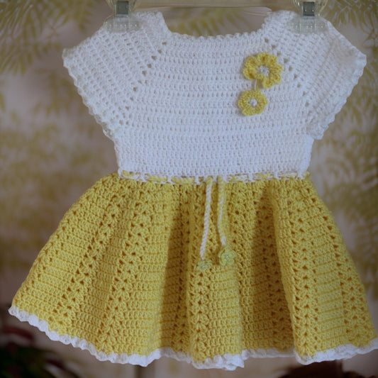 Floral Embellished Crocheted Baby Dress - Soft Baby Yarn - Perfect Shower Gift - Etsy Handcrafted