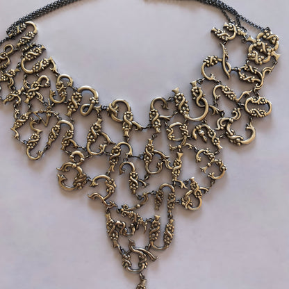 Armenian Alphabet, Armenian Letter, Sacred Letter Sterling Silver Artisan-Crafted Traditional Pomegranate Statement Necklace Queenly Jewelry