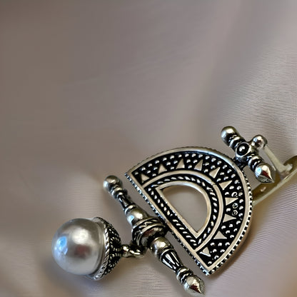 Armenian Canetille Dangle Earrings Ethnic Chandelier Pearl Earrings Set with Armenian Motifs