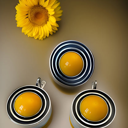 Egg Yolk Yellow  Gemstone Jewelry Set - Minimalist Sterling Silver with Natural Stones