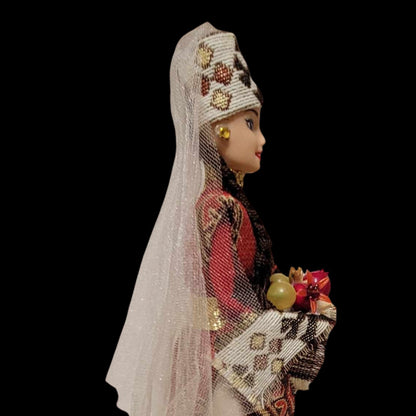 Hospitable Barbie - Armenian Barbie Doll - Red Taraz Traditional Ethnic Decor - Cultural Collectible - Table Centerpiece