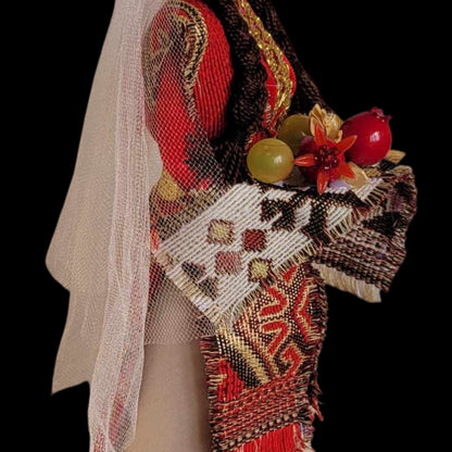 Hospitable Barbie - Armenian Barbie Doll - Red Taraz Traditional Ethnic Decor - Cultural Collectible - Table Centerpiece