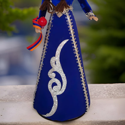 Royal Blue Taraz Design - Armenian National Doll: Symbolizing Aristocracy and Tradition |  Armenian Nobility | Unique Armenian Gift | Barbie