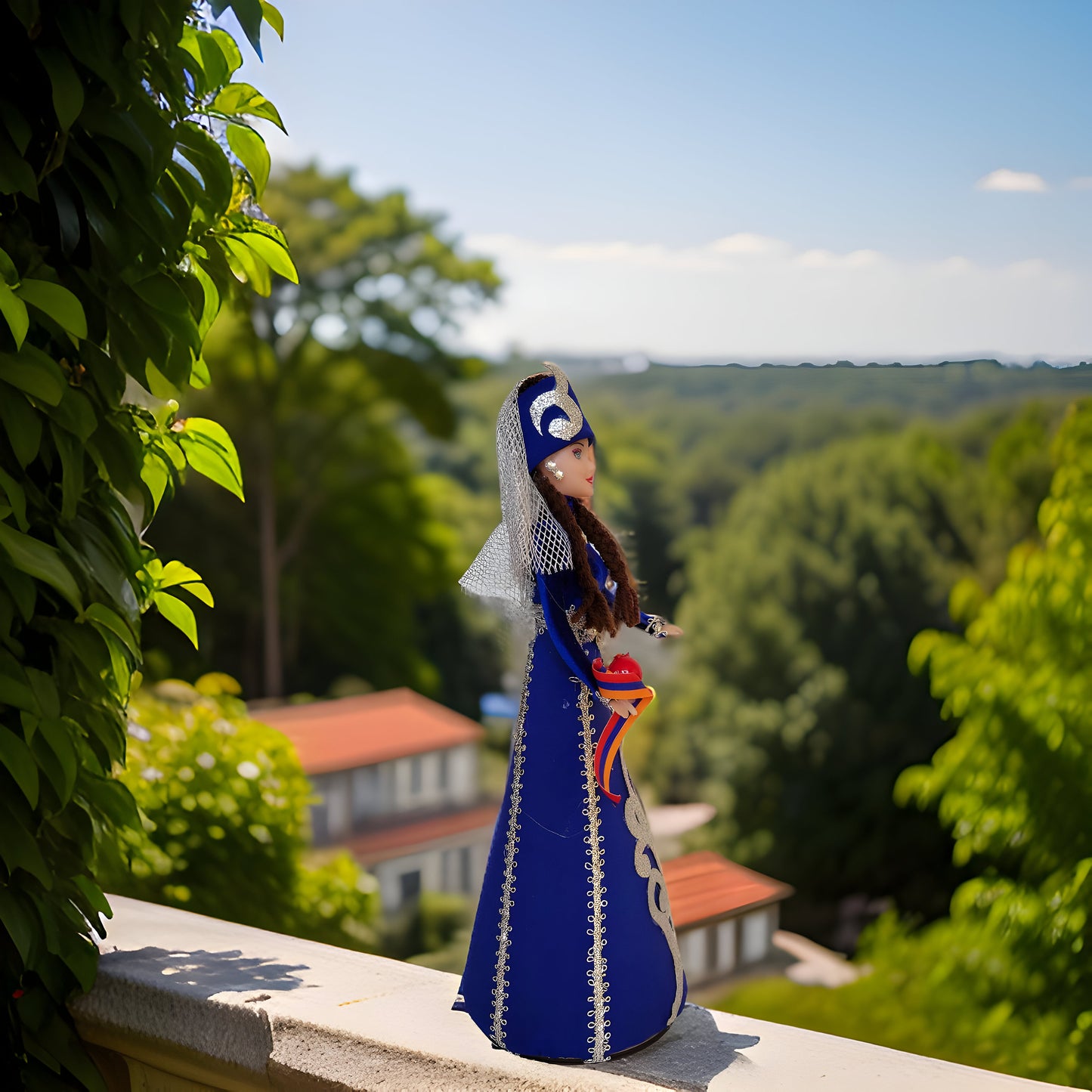 Royal Blue Taraz Design - Armenian National Doll: Symbolizing Aristocracy and Tradition |  Armenian Nobility | Unique Armenian Gift | Barbie